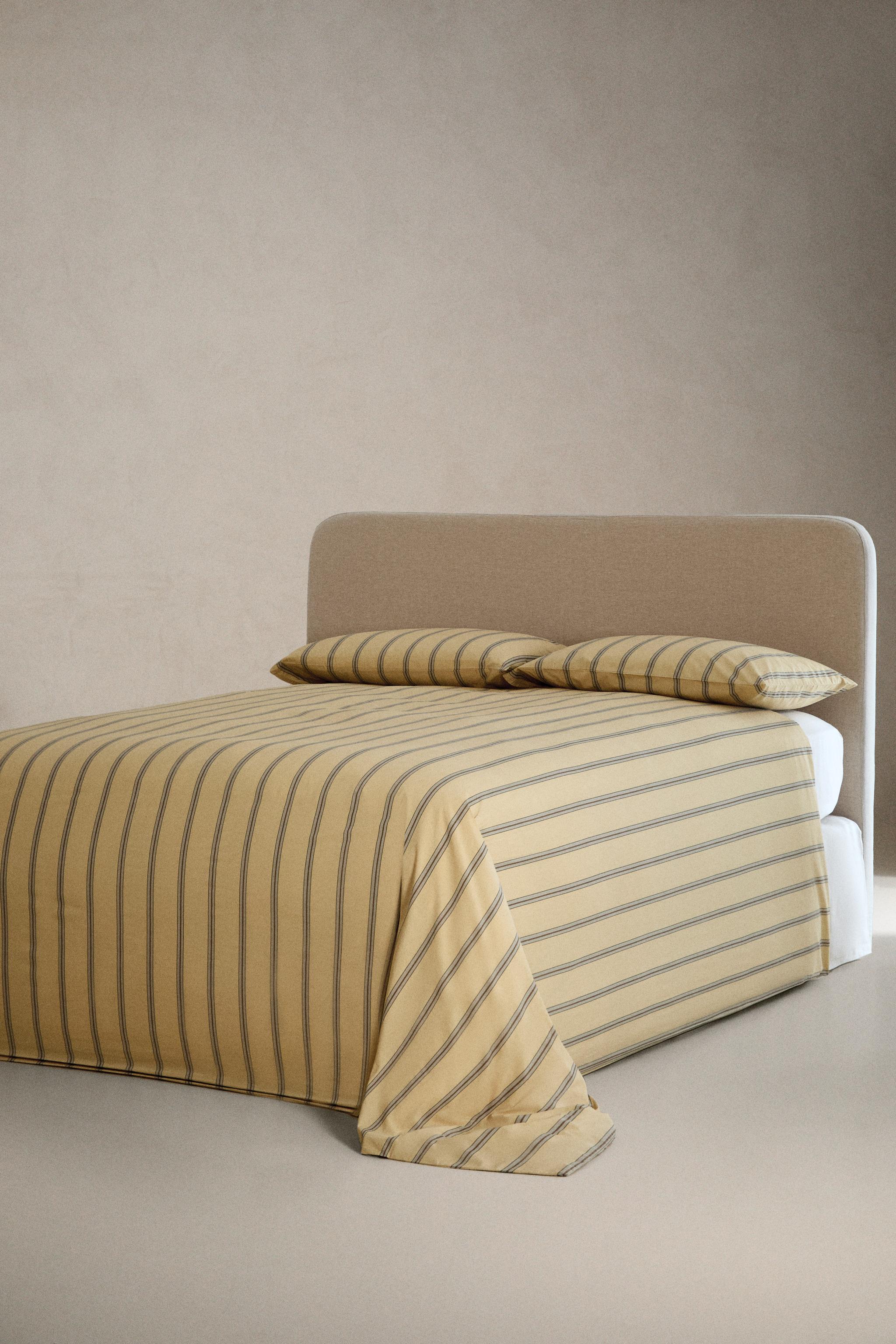 HOUSSE DE COUETTE PERCALE COTON À RAYURES (300 FILS)